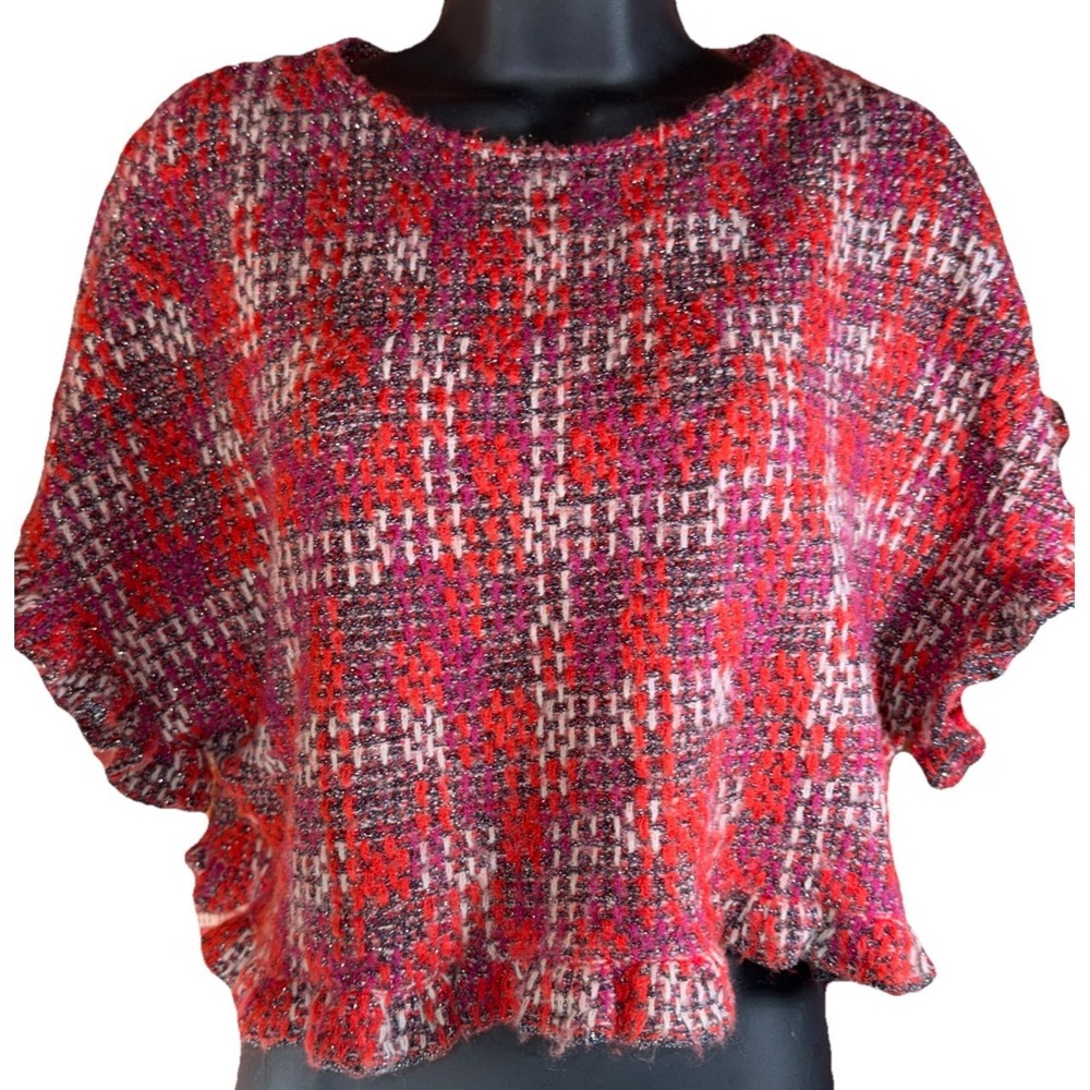 Zara Women's Ruffled Knit Top Size Small US Multicolor